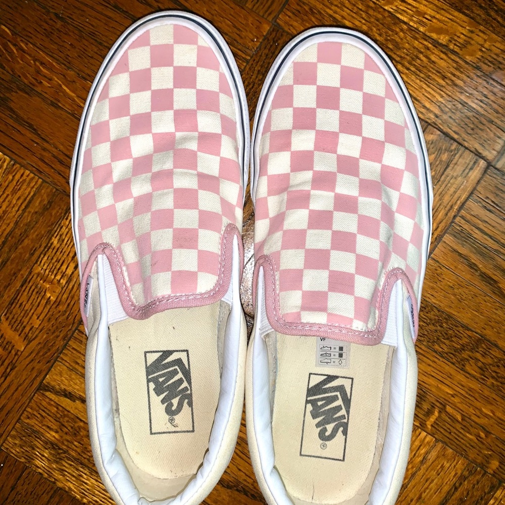 Pink checkered vans